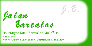 jolan bartalos business card